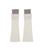 [illigo] LACE COLOR-BLOCK LEG WAEMER_IVORY