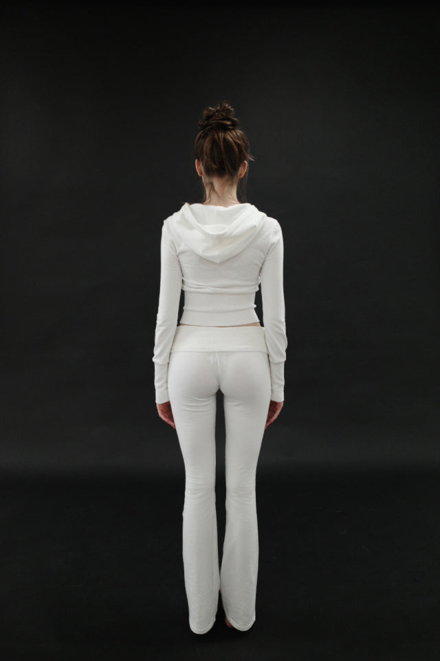 [시안同款🎀] DRYROSE RIB POINT HOOD ZIPUP / IVORY