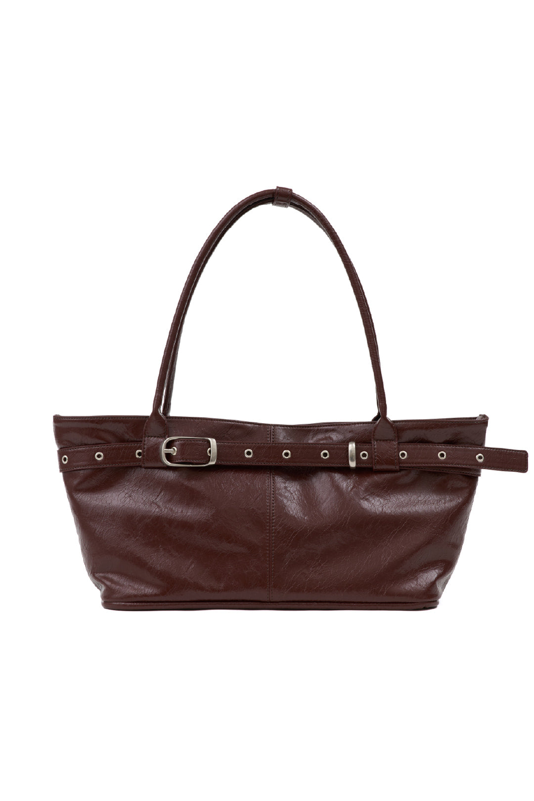 YEOMIM belted boat bag (crack burgundy)