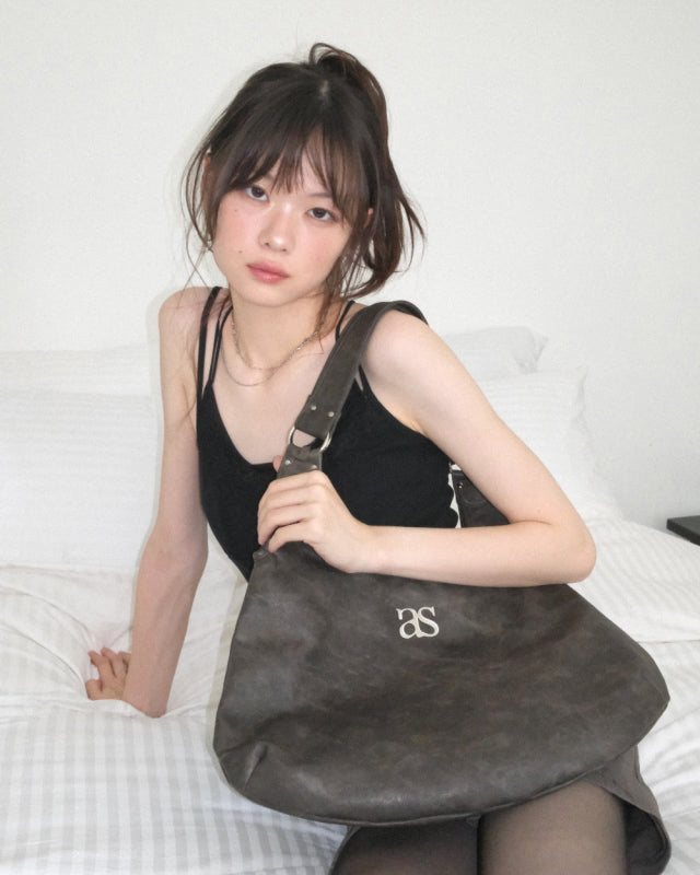 ason RICKY SHOULDER BAG / CRACK BROWN