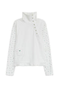 hugyourskin Flower button pola top (White)