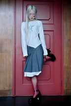 hugyourskin Fallen angel button knit top (White)