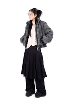 WOOL BUCKLE PLEATS SKIRT PANTS