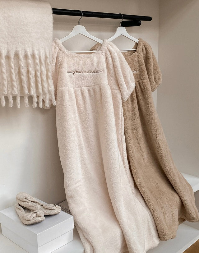 [韓國售出3000+⭐️] J'eu Teddy Short Sleeve Sleeping Dress Pajamas 2colors