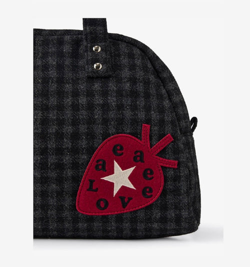 aeae EMBROIDERY TOTE BAG [CHECK BLACK]