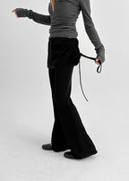 Levi Shirring Banded Skirt Pants - 2colors