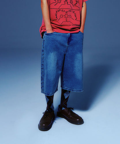 niceghostclub STUD WIDE DENIM PANTS [BLUE]