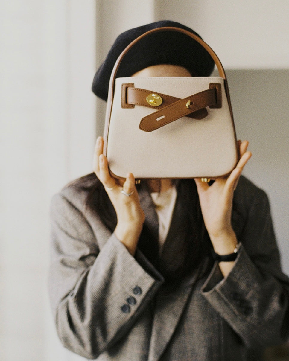 [100%牛皮] THE OFTN TILT / CAMEL X CANVAS S