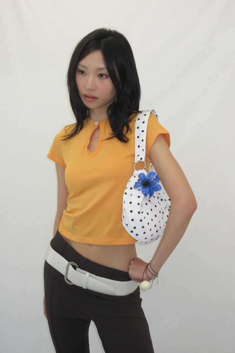 [DIMANCHE] DOTTY SHELL MINI BAG_WHITE