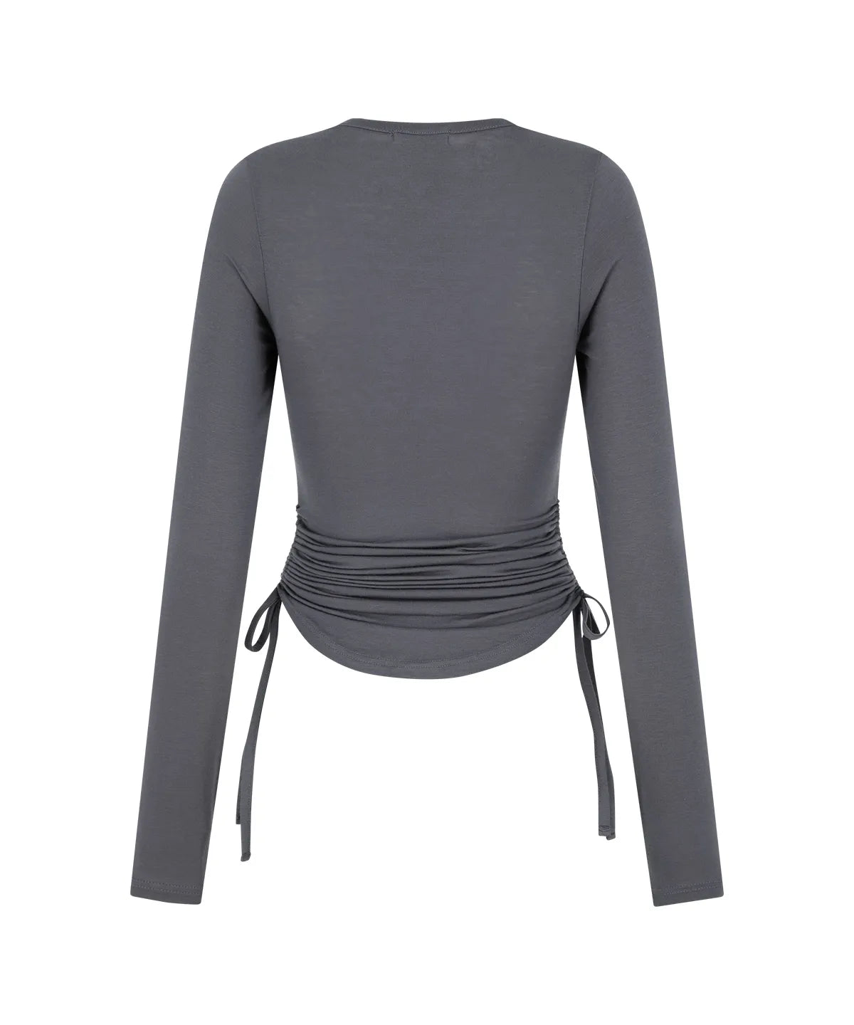 [illigo] BOW BOLERO SHIRRING TOP_CHARCOAL