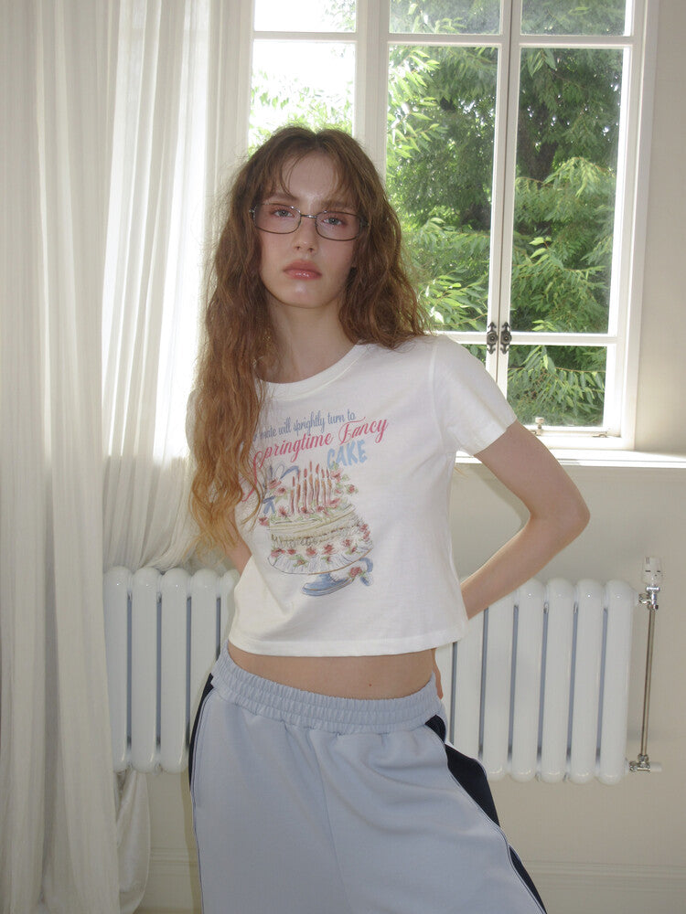 CAKE CROP T-SHIRT (WHITE)