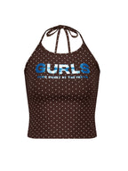[asif calie] GURLS GLITER DOT SLEEVELESS BROWN