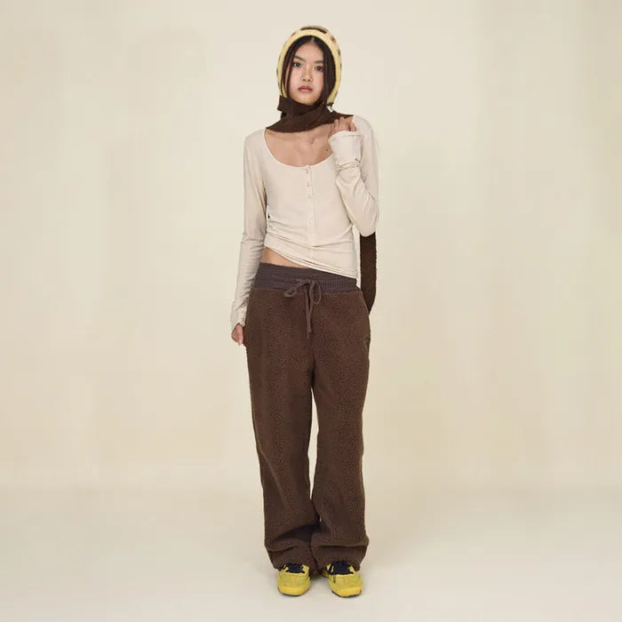 GLOWNY SUNDAE STRIPE KNIT BALACLAVA (BROWN)