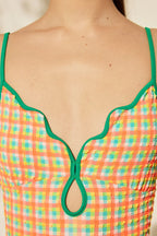 APRILPOOLDAY CLAUDIA'S FOREVERY ONE SWIMSUIT / ELECTRIC GINGHAM