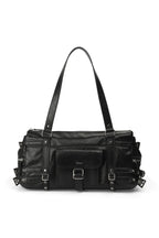 [DEINET] BELTED POCKET SHOULDER BAG IN BLACK