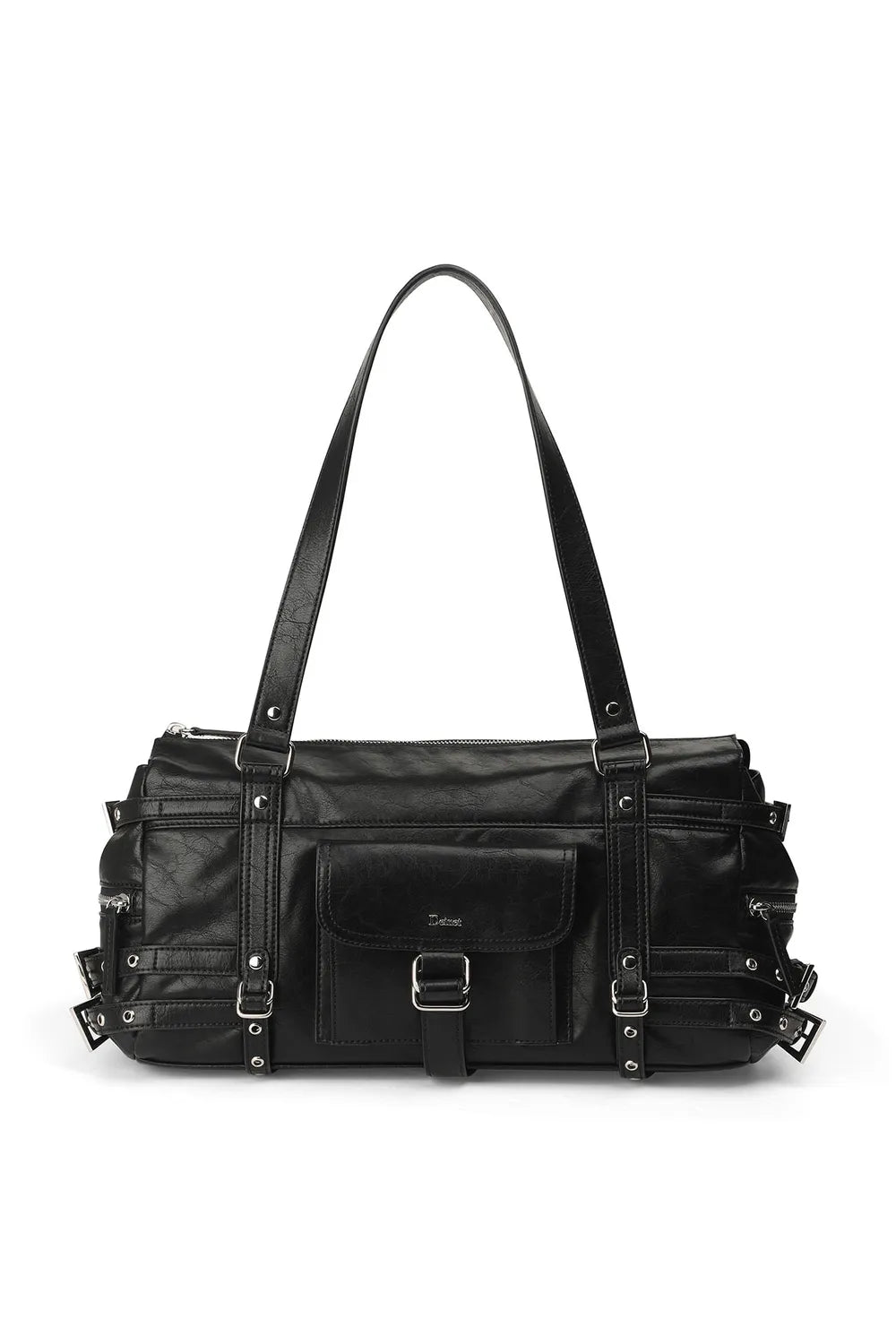 [DEINET] BELTED POCKET SHOULDER BAG IN BLACK