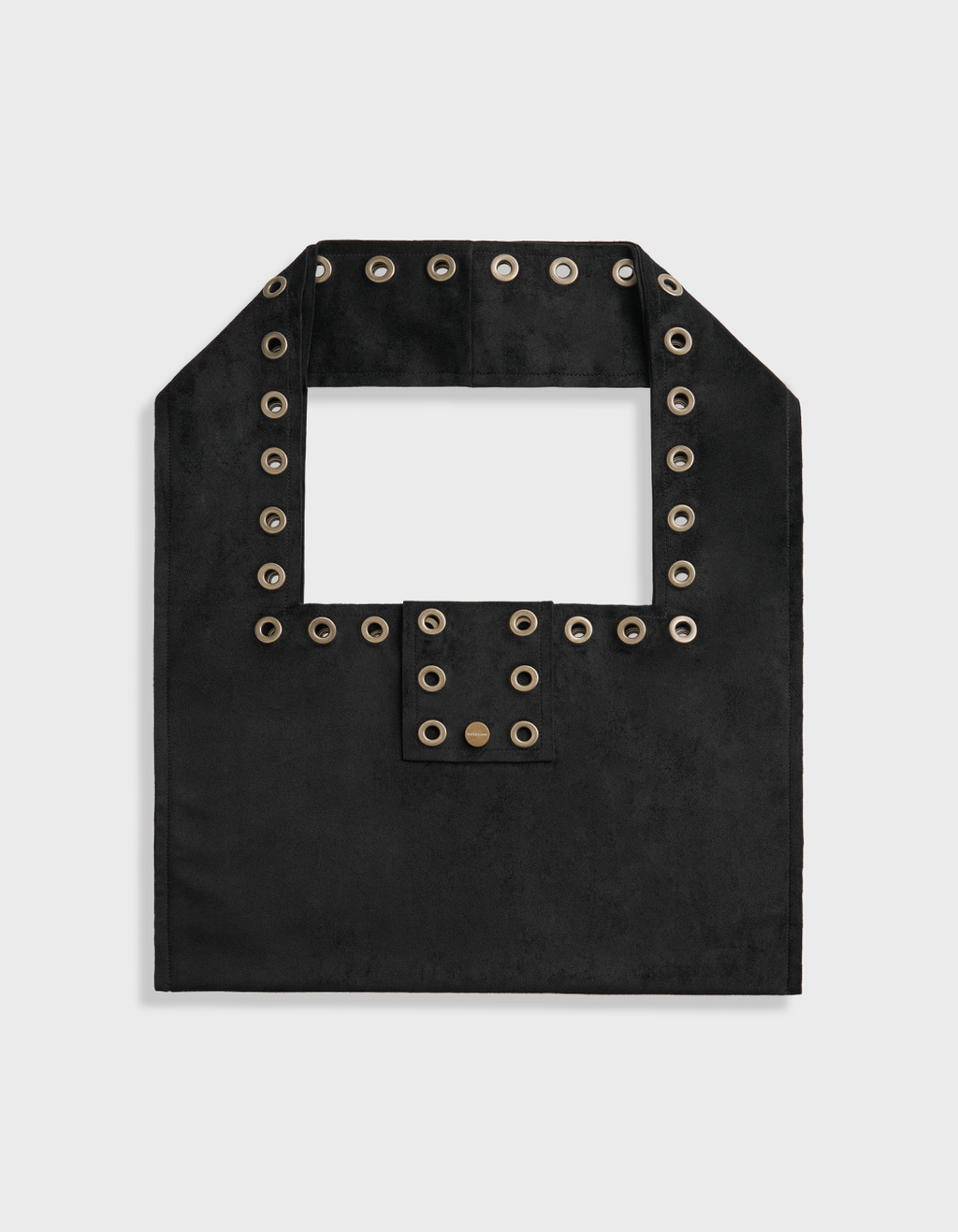 Polysooem EYELET SUEDE SHOULDER BAG / BLACK