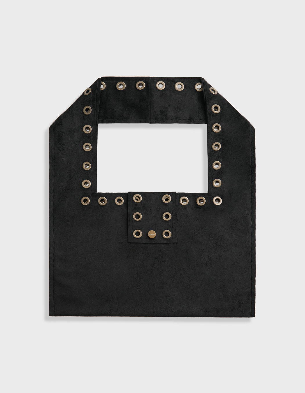 Polysooem EYELET SUEDE SHOULDER BAG / BLACK