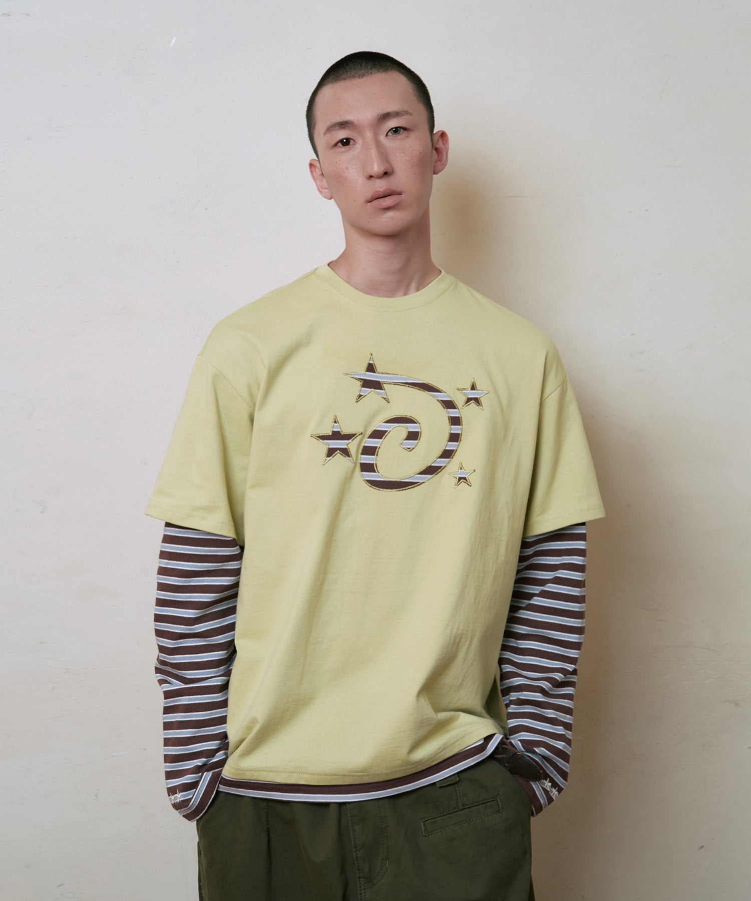 LSC STAR LOGO APPLIQUE LAYERED LONG SLEEVE (YELLOW)