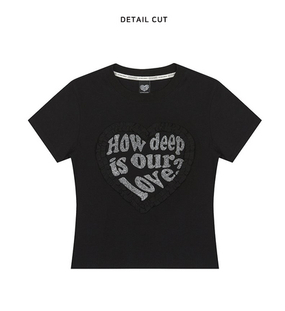 LUVISTRUE LACE LOVE TEE - BLACK