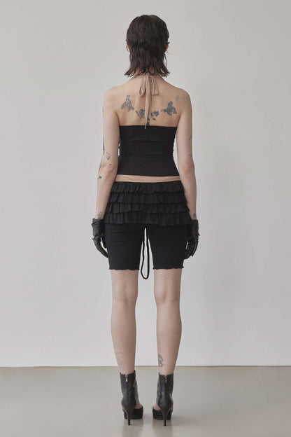 Farm Corset Halter Top Black/Skin