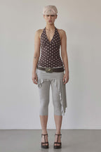 Dot Halter Top Brown