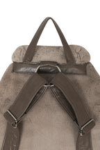 DEINET POM POM FUR BACKPACK IN MOCHA