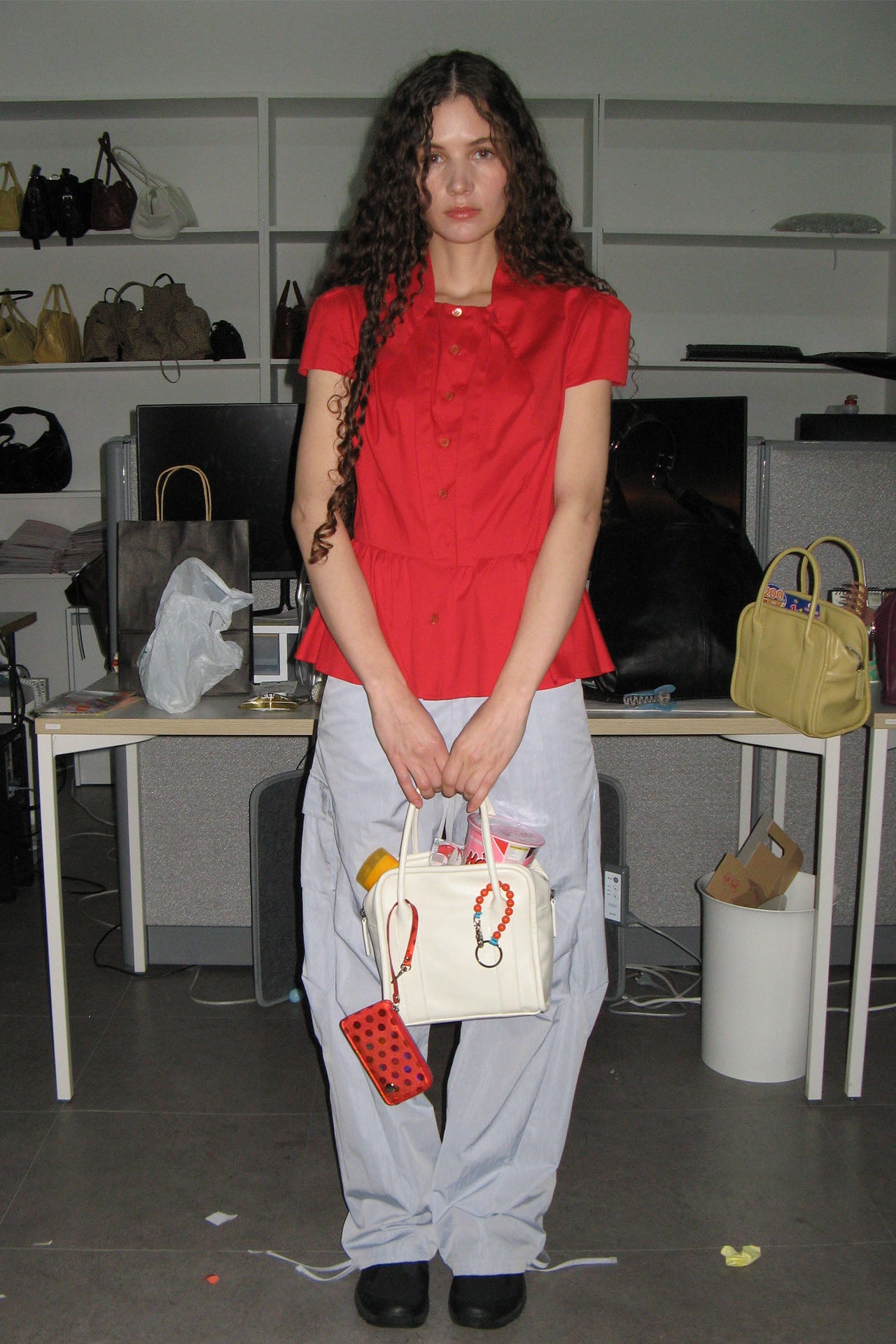 Yeomim mini box bag / cream