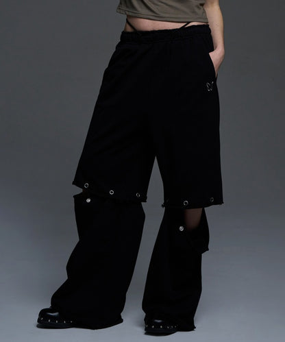 NASTY FANCY CLUB 2 WAY PUNCH LETTERING SWEATPANTS / BLACK