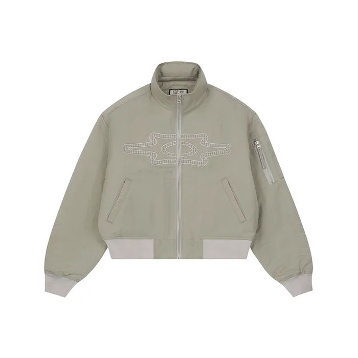 LSC Appliqué Hidden Hoodie Ma-1 Jacket Beige