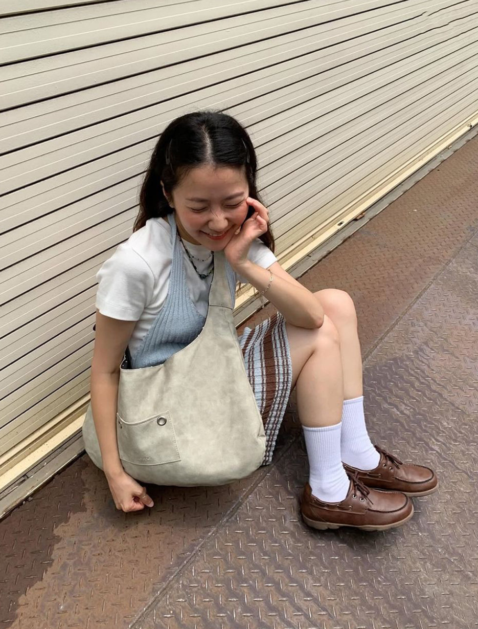 LETERIE BUCKLE REVERSIBLE SHOULDER BAG_4COLORS