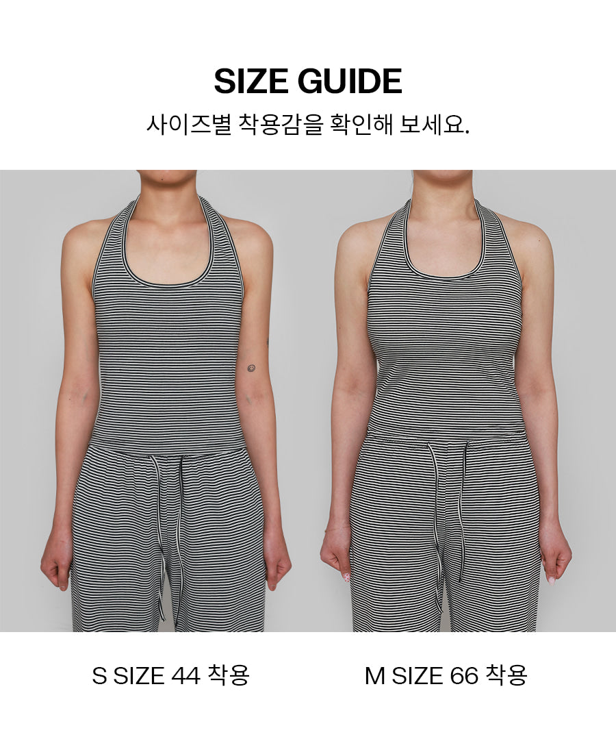 [韓國銷量破千][B-BASIC] Summer Stripe Halter Neck Top / 2colors