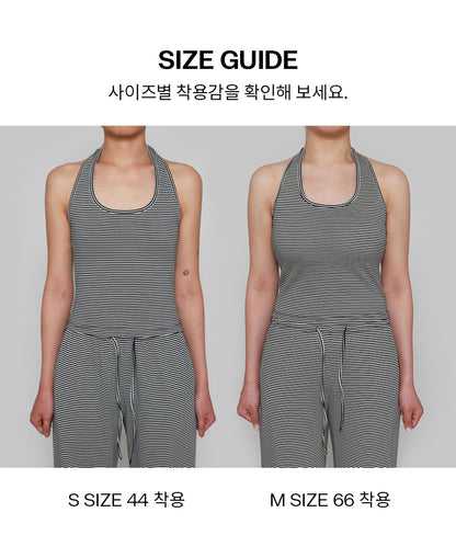 [韓國銷量破千][B-BASIC] Summer Stripe Halter Neck Top / 2colors