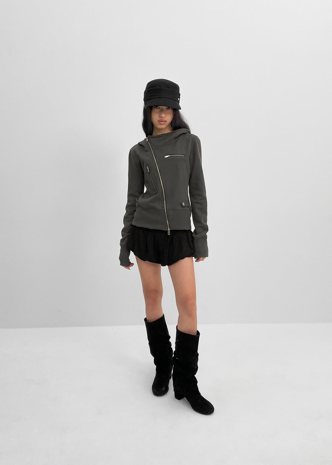 BLAKCUP Freaky Unbalanced Hood Zip-Up - 2colors
