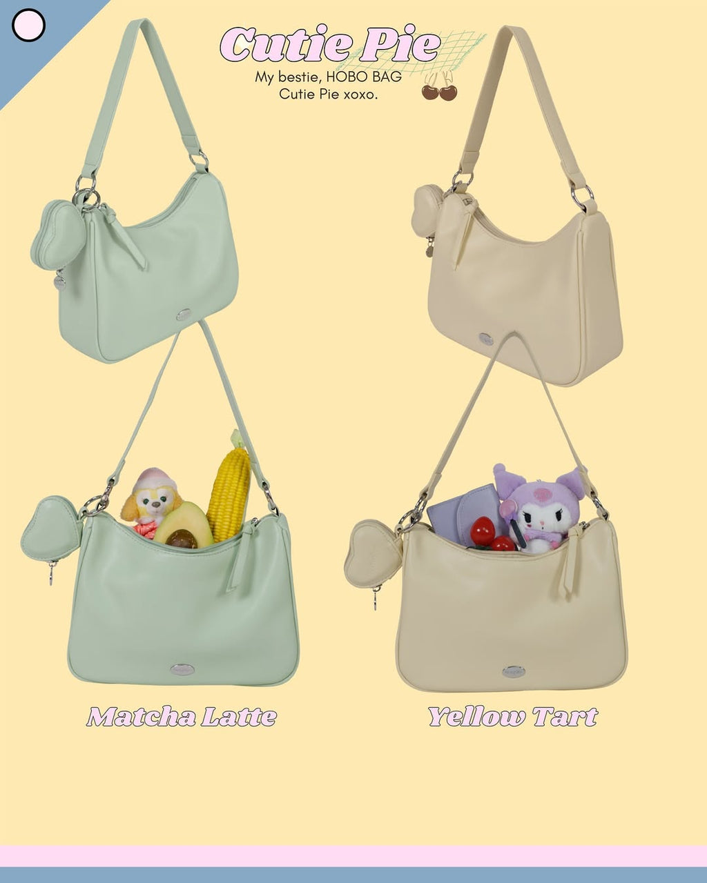 Cutie Pie Hobo Bag (crossbody OK!!) - 16colors