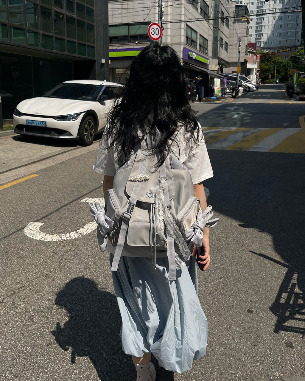 siweol Bow Backpack / Nylon Lavender Gray