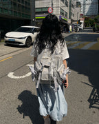 siweol Bow Backpack / Nylon Lavender Gray