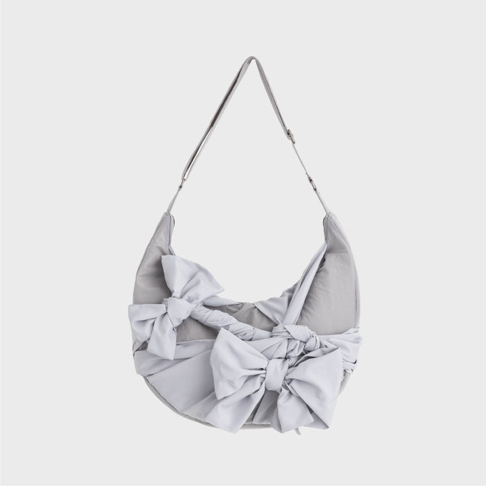 IUGA KNOTTED SHOULDER BAG / NYLON SILVER