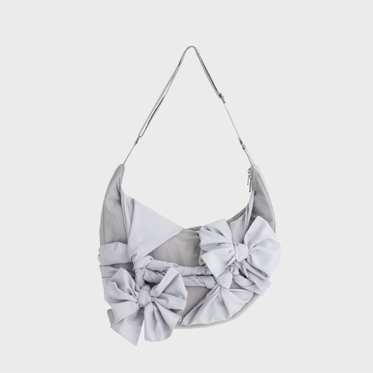 IUGA KNOTTED SHOULDER BAG / NYLON SILVER