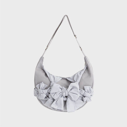 IUGA KNOTTED SHOULDER BAG / NYLON SILVER