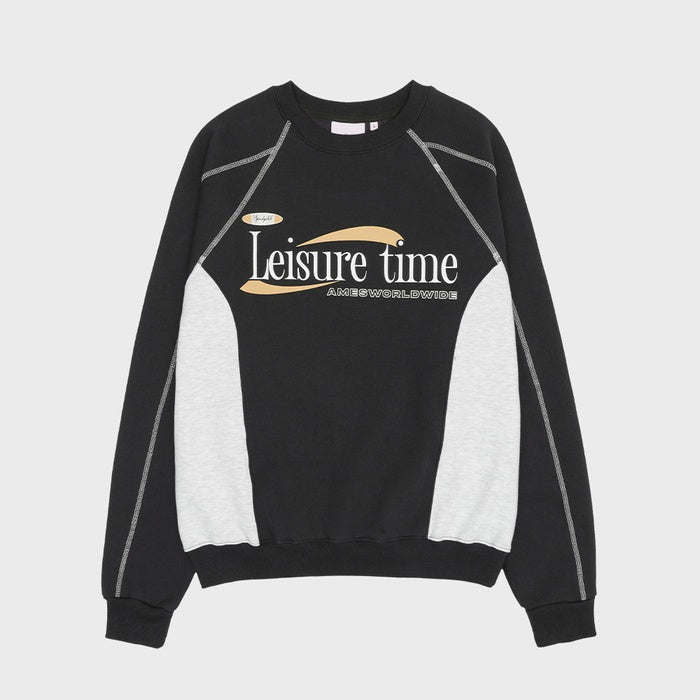 Ames-Worldwide LEISURE TIME LOGO SWEATSHIRT CHARCOAL