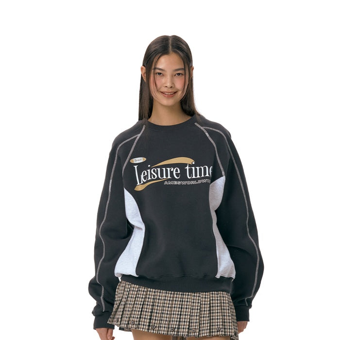 Ames-Worldwide LEISURE TIME LOGO SWEATSHIRT CHARCOAL