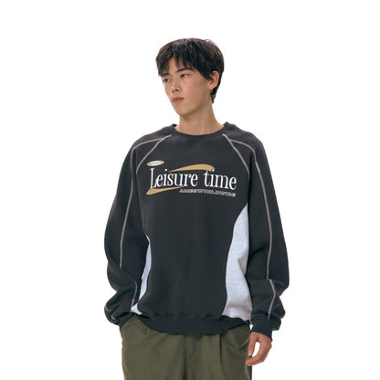 Ames-Worldwide LEISURE TIME LOGO SWEATSHIRT CHARCOAL