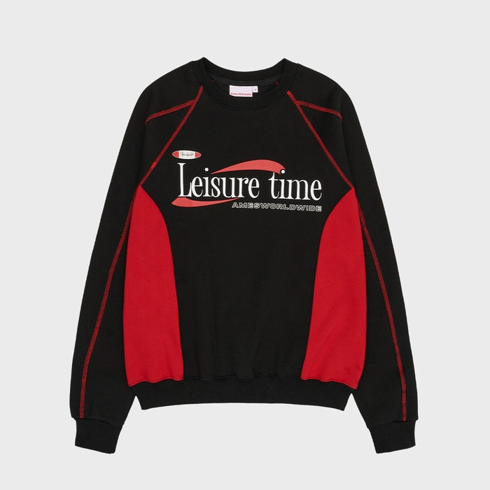 Ames-Worldwide LEISURE TIME LOGO SWEATSHIRT BLACK