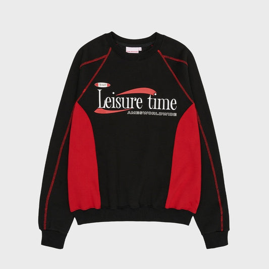 Ames-Worldwide LEISURE TIME LOGO SWEATSHIRT BLACK