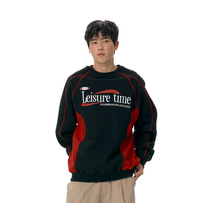 Ames-Worldwide LEISURE TIME LOGO SWEATSHIRT BLACK