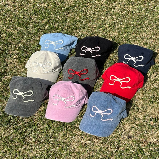 RONRON Heart Ribbon Ball Cap - 9colors