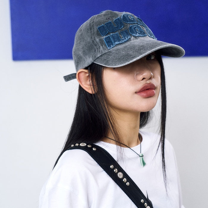 WASHED PATCH BALL CAP / GREY