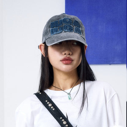 IUGA WASHED PATCH BALL CAP / GREY