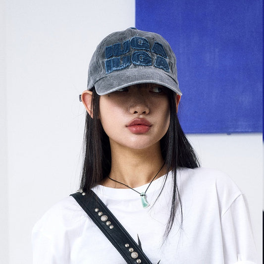 IUGA WASHED PATCH BALL CAP / GREY